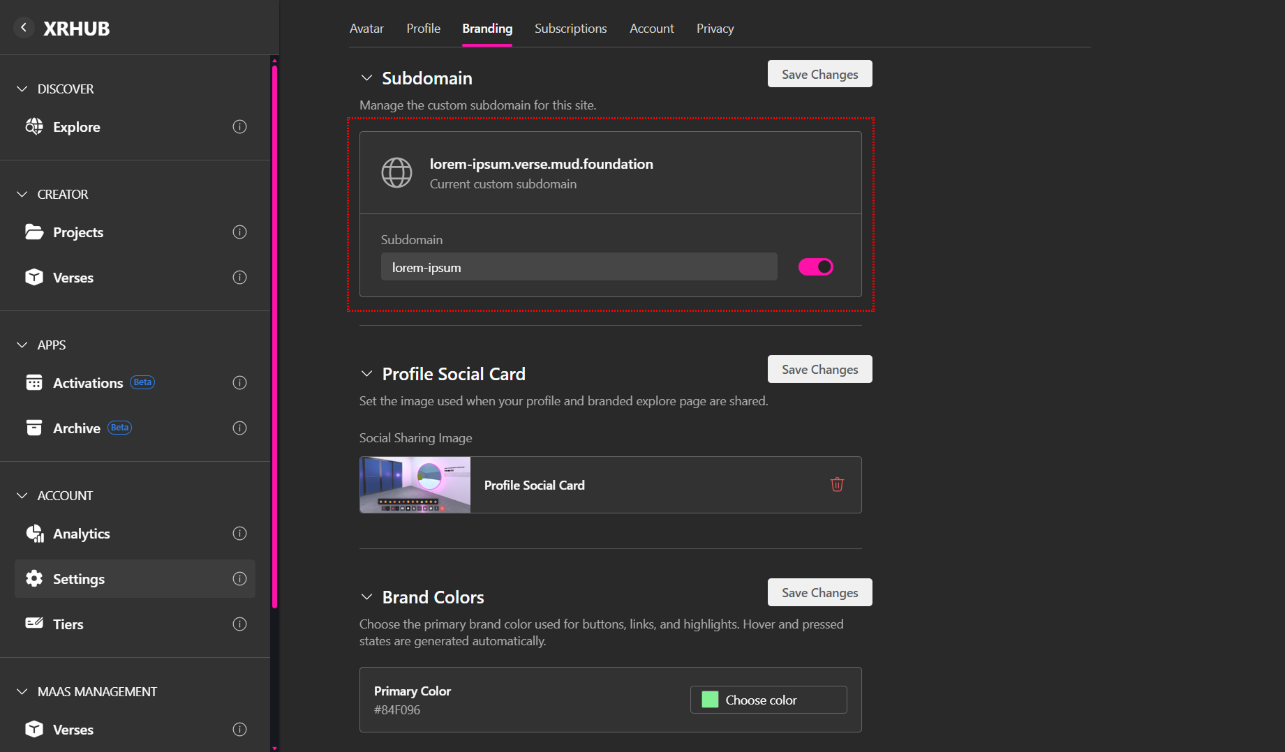 Create custom Avatar