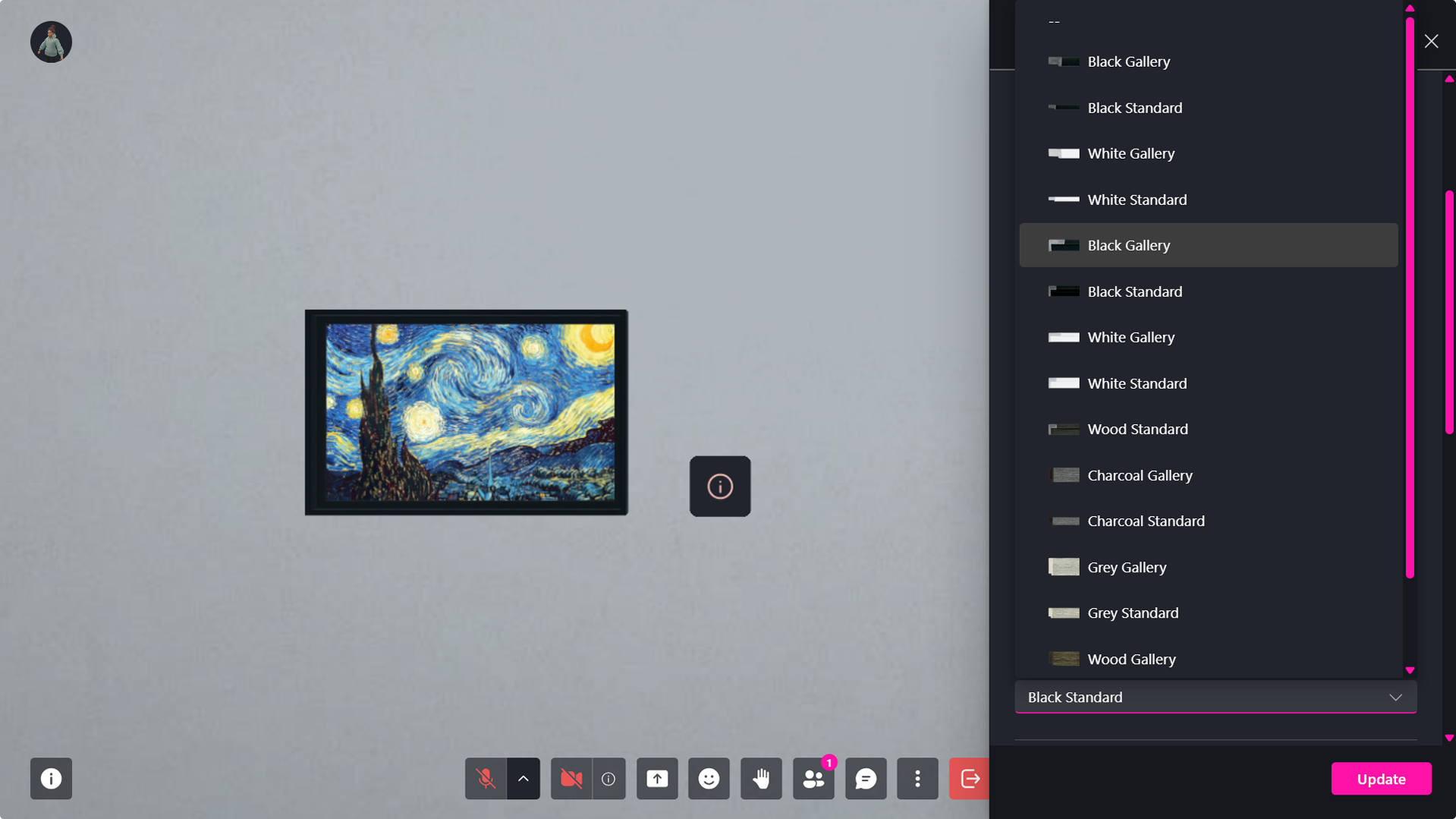 Screenshot of avatar selection screen